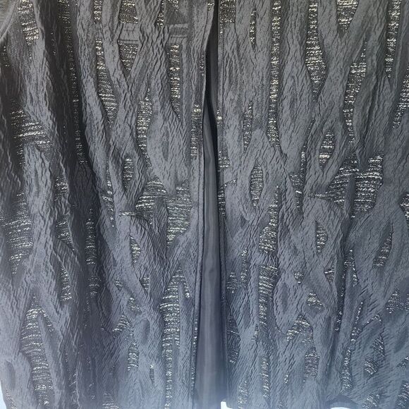 New $500 Caroline Rose Jacquard Jacket Women Size 3X Black Charcoal Open Front - Picture 7 of 8